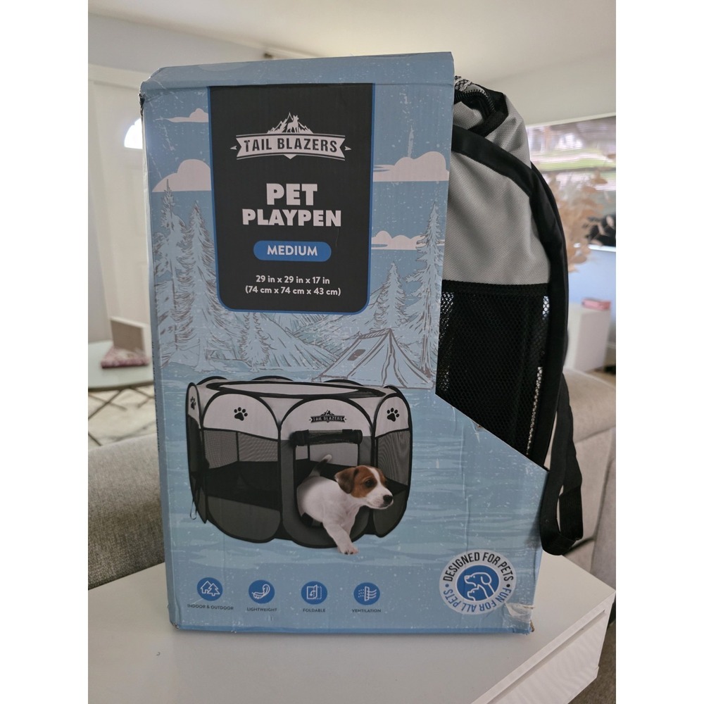 Tail Blazers Pet Playpen for medium-sized pets.29X29x17
